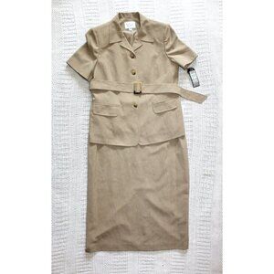 New Le Suit Skirt Suit Set brown Size 14P Two pieces Business Career Church